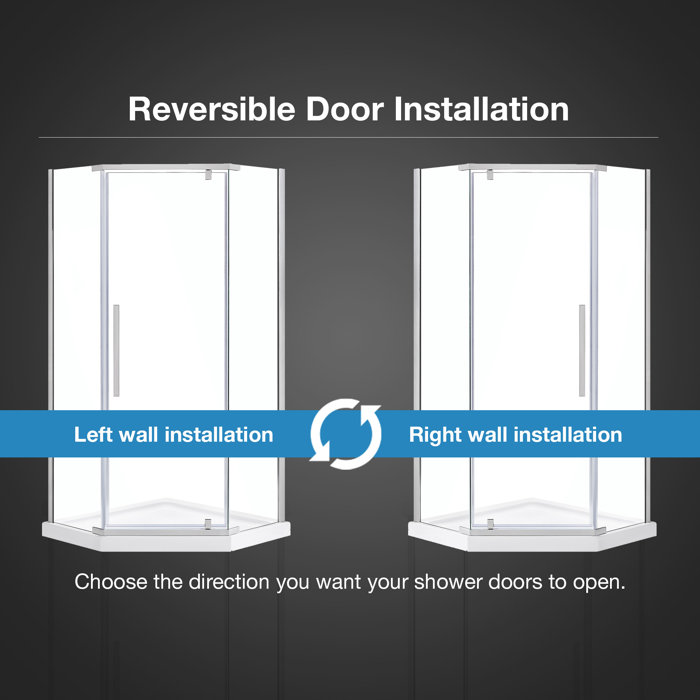 Ove Decors 38" W x 38" D x 75" H Framed Neoangle Corner Shower Kit